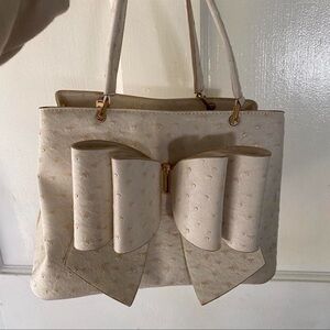 Elegant Cream Bow Tote Bag for Women